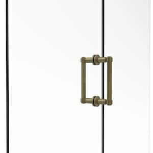 Contemporary 6 in. Back to Back Shower Door Pull in Antique Brass