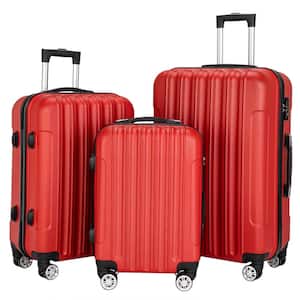 Nested Hardside Luggage Set in Red, 3-Piece - TSA Compliant