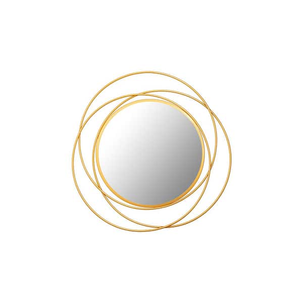 A&E Ona 32 in. W x 32 in. H Medium Round Metal Framed Wall Bathroom Vanity Mirror in Accent