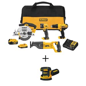 20V MAX Cordless 4 Tool Combo Kit, 5 in. Sander, (1) 20V 4.0Ah and (1) 20V 2.0Ah Batteries, and Charger