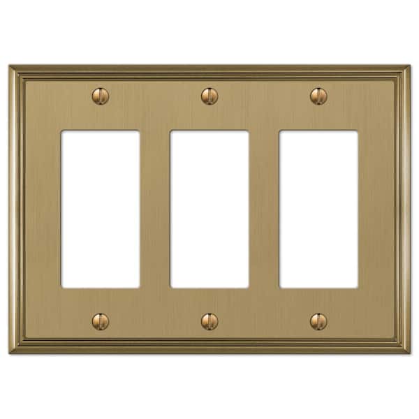 Rhodes 3 Gang Rocker Metal Wall Plate - Brushed Bronze