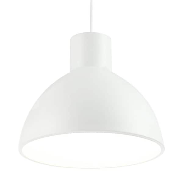 Kira Home Nova 1-Light White Modern Pendant Light with White Shade
