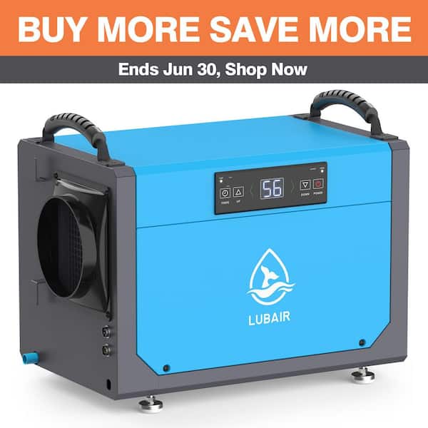 113 pt. 1,200 sq. ft. Quiet Bucketless Dehumidifier in Blue, with Drain Hose for Crawlspace, with Auto Defrost, No Pump
