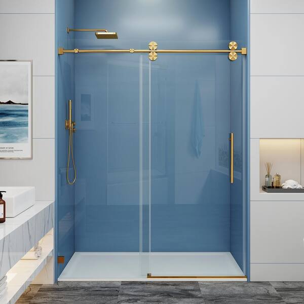 MCOCOD 60 in. W x 76 in. H Single Sliding Frameless Shower Door in