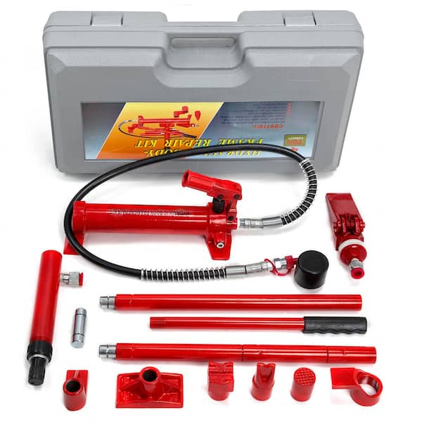20 Ton Porta Power Hydraulic Jack Air Pump Lift Ram Body Frame Repair Tool  Kit