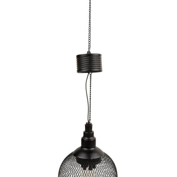 Alpine Corporation 12 in. Tall 24-Light Black Hanging Solar