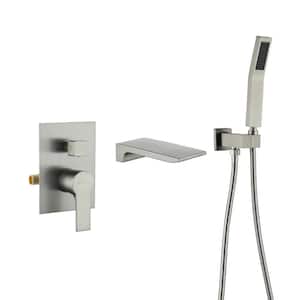 Dimakai Single-Handle 1-Spray Wall-Mounted Tub Faucet with 2 GPM Handheld  Shower in Brush Nickle (Valve Included) LYJ-7014-BN - The Home Depot
