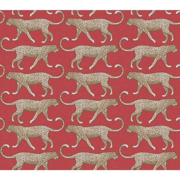 York Wallcoverings 45 sq ft Big Cat Walk Red Peel and Stick Non-woven Wallpaper