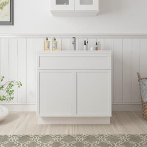 36 in. W x 21 in. D x 32.5 in. H 2-Doors Bath Vanity Cabinet without Top in White