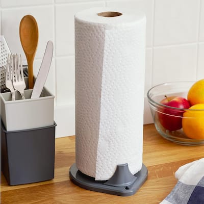 Self Adhesive Paper Towel Holder Under Kitchen Cabinet, Vanwood Paper Towel  Rack Stick on Wall, Matte Black Paper Holder