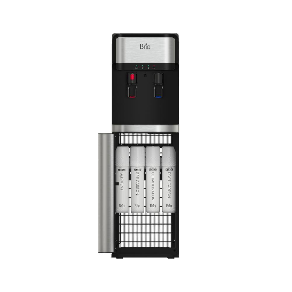 Brio Bottle less Water Dispenser with 4Stage Filtration, Paddle Dispensing, Hot & Cold, LED