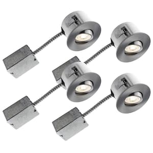 Bazz Flex 4 in. Brushed Chrome Recessed LED Lighting Kit with GU10 Bulb Included