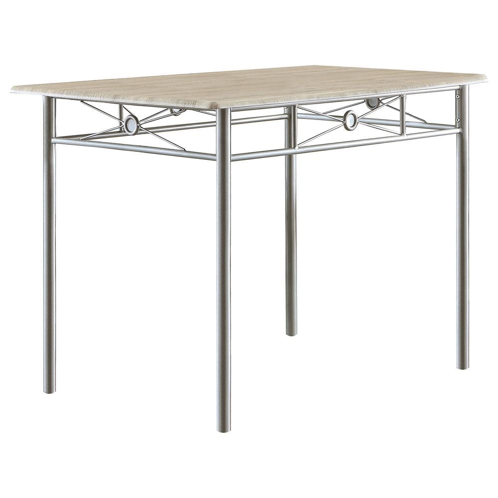 Transitional Silver and Brown 5-Piece Rectangular Dining Set