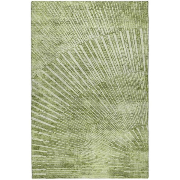Dream Shag Premium Machine Washable Abstract ADS542 Sage 10 ft. x 14 ft. Area Rug