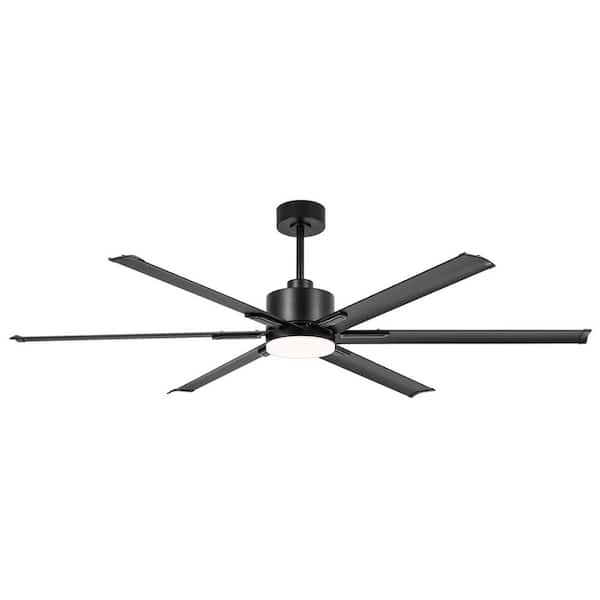 Patsy 72 in. Integrated LED Indoor Aluminum-Blade Black Ceiling Fan with Light and Remote Control Included