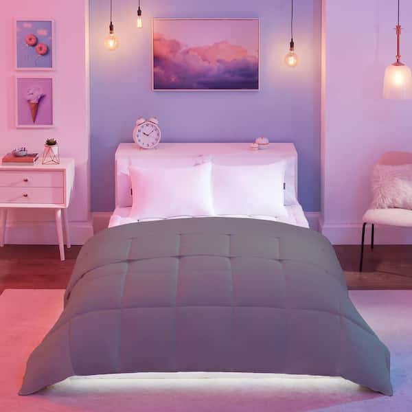 So Fluffy! So Fluffy Down Alternative All-Seasons Warmth Bed Comforter, Full/Queen, 90 in. x 90 in., Charcoal Grey