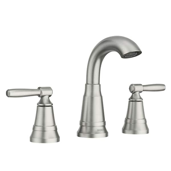 NEW MOEN WIDESPREAD BATHROOM FAUCET SPOT RESIST BRUSHED newest NICKEL BATH VANITY SINK