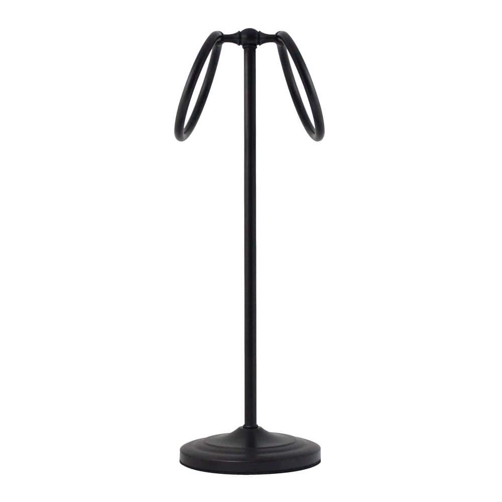 17" Oil Rubbed Bronze Freestanding Double Towel Ring