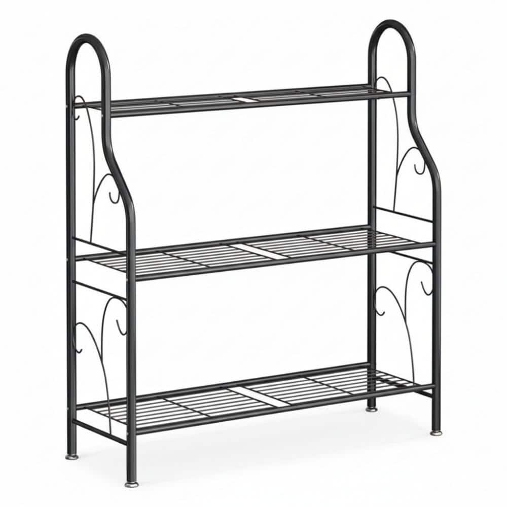 3 Tier Metal Corner Flower Plant Stand Multiple Holder (28.03 in
