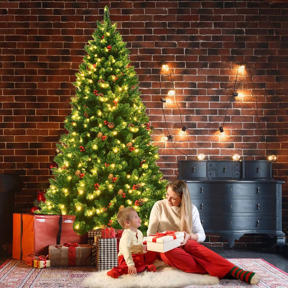 6.5 ft Pre-Lit Green Spruce Christmas Tree with LED Lights