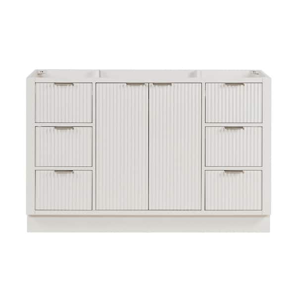 Milan 54 in. W x 21.5 in. D x 34.5 in. H Bath Vanity Cabinet without Top in Warm White