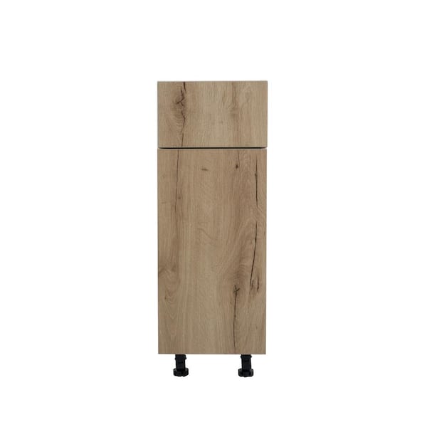 Cambridge Radiance 15 in. W x 24 in. D x 34.50 in. H Ready to Assemble Slab Base Kitchen Cabinet in Light Oak