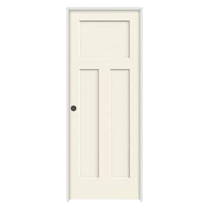 24 in. x 80 in. Craftsman Vanilla Painted Right-Hand Smooth Molded Composite Single Prehung Interior Door