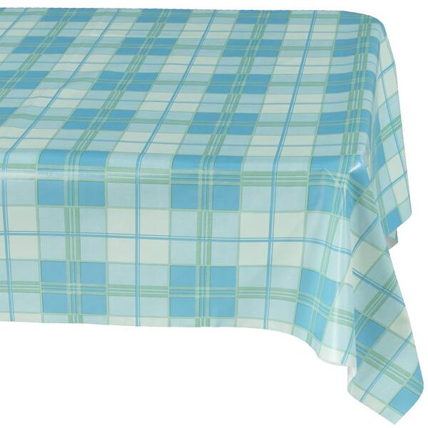 Ottomanson 55 in. x 102 in. Indoor and Outdoor Blue Sunflower Design Table Cloth for Dining Table