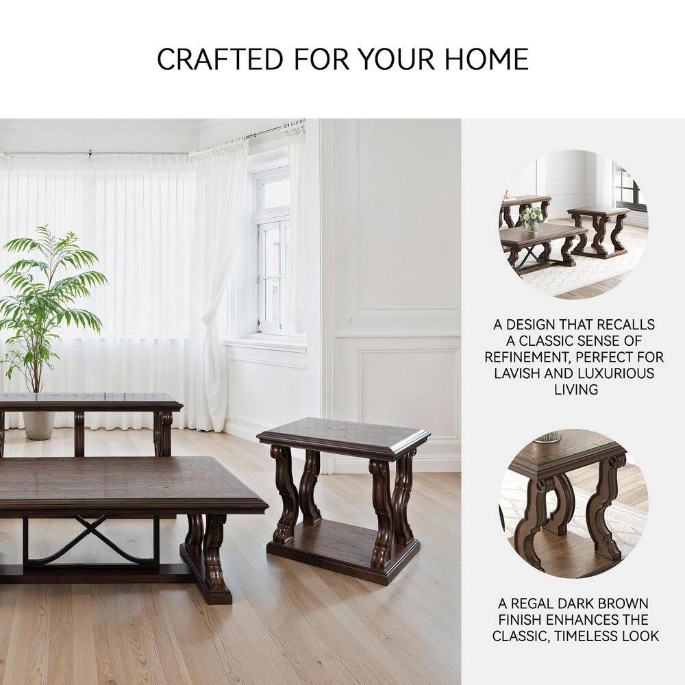 Maylee 26 in. Dark Brown Square MDF End Table - thumbnail 8