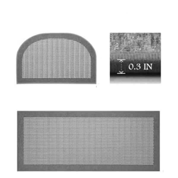 Grey 32"x20" & 30"x72" (Semicircular+Rectangular) Non Slip,Washable,Absorbent Indoor Kitchen Mat
