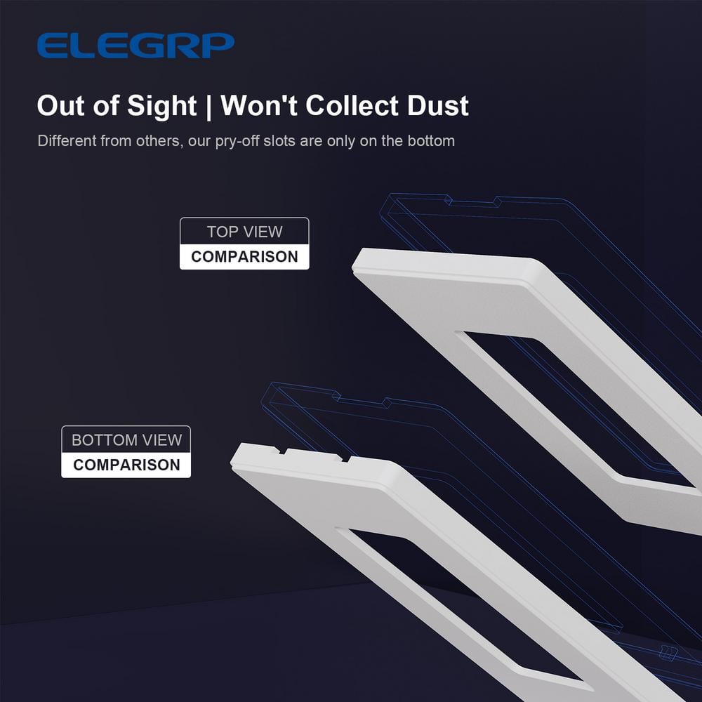 White 1-Gang Screwless Plastic Wall Plate Set