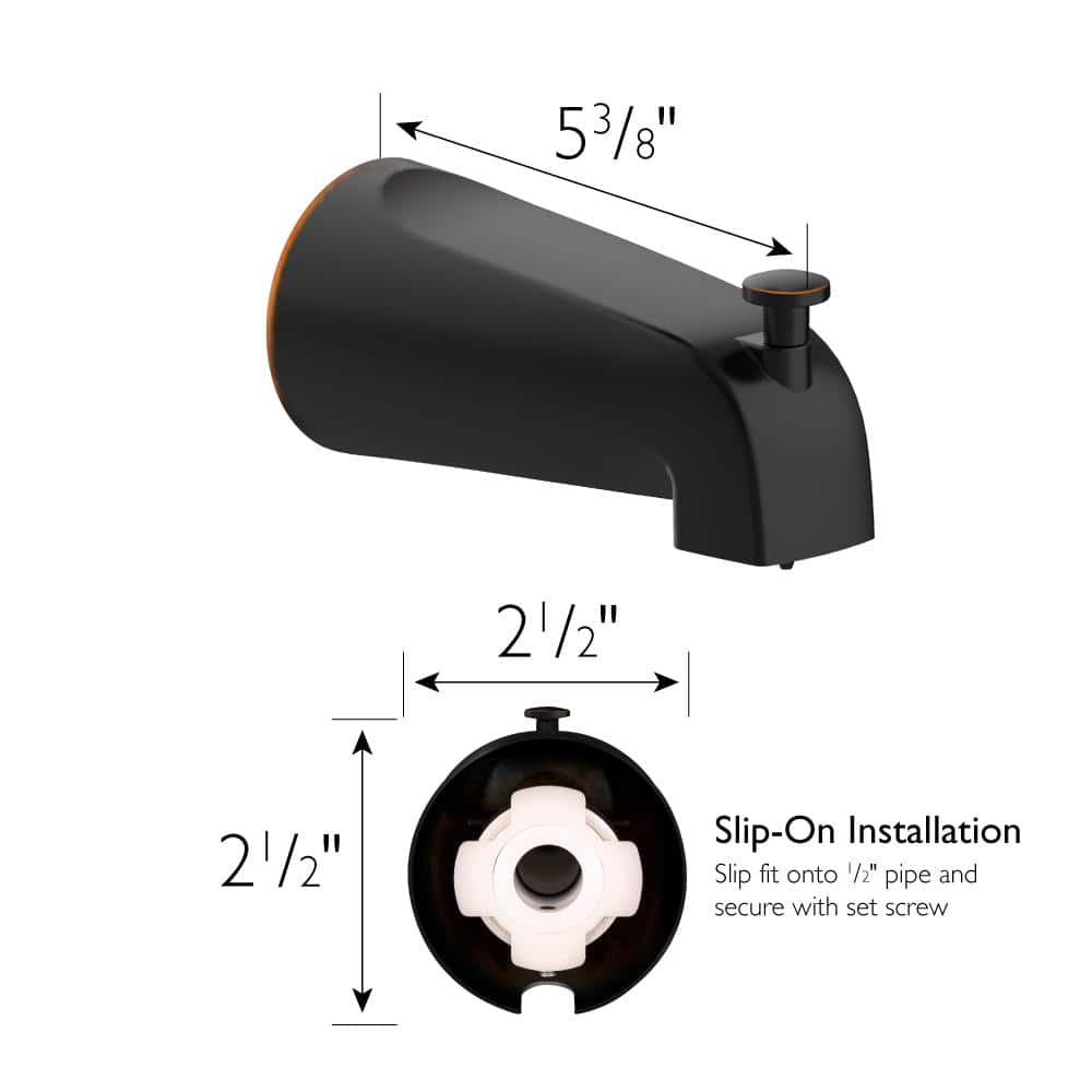 Elegant Oil Rubbed Bronze Universal Tub Spout with Diverter