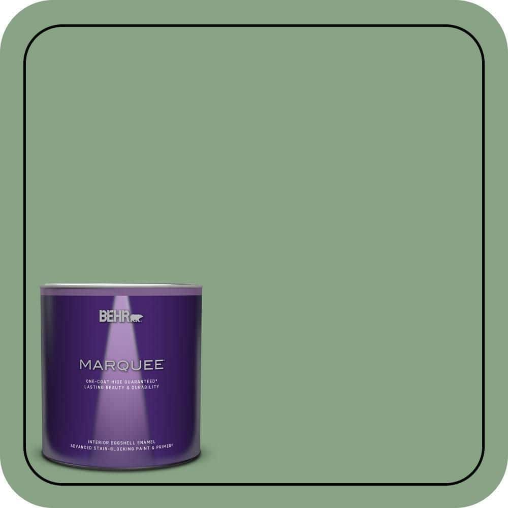 1 qt. #S400-5 Gallery Green One-Coat Hide Eggshell Enamel Interior Paint & Primer price history on PriceWatchPro