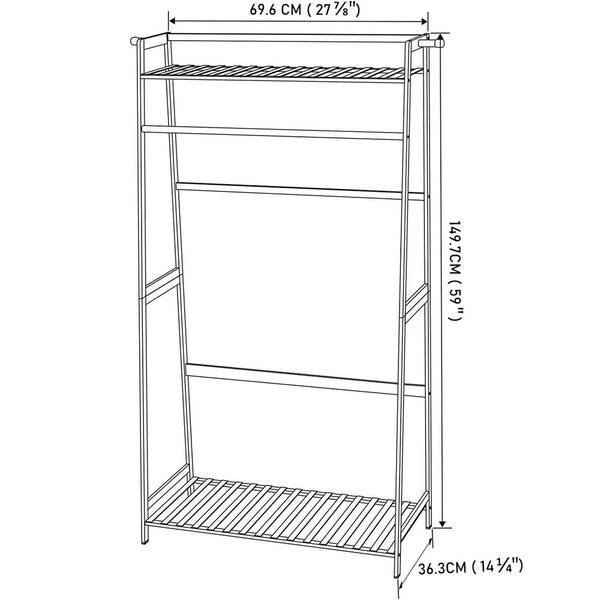 Siavonce Grey Particle Board Free-Standing Closet Organizer with