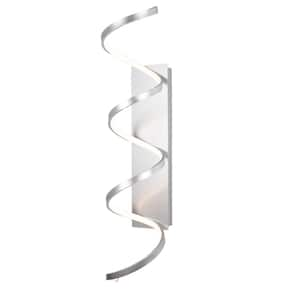 Synergy 36 in., 1-Light 47-Watt Antique Silver Integrated LED Wall Sconce