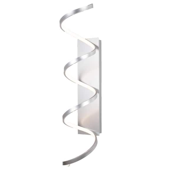 KUZCO Synergy 36 in., 1-Light 47-Watt Antique Silver Integrated LED Wall Sconce