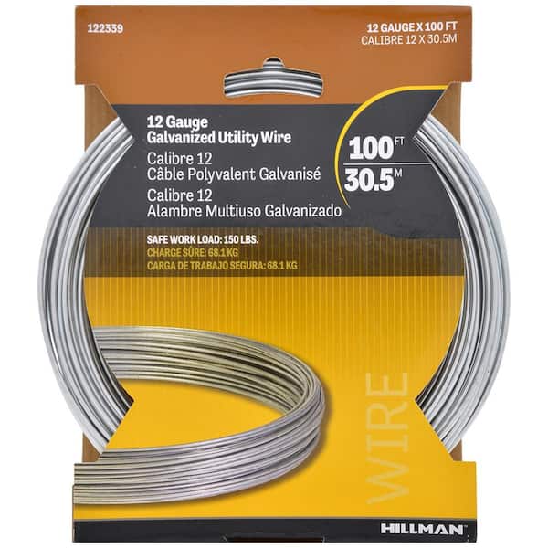Hillman 100 ft. 150 lb. 12-Gauge Galvanized Wire 122339 - The Home