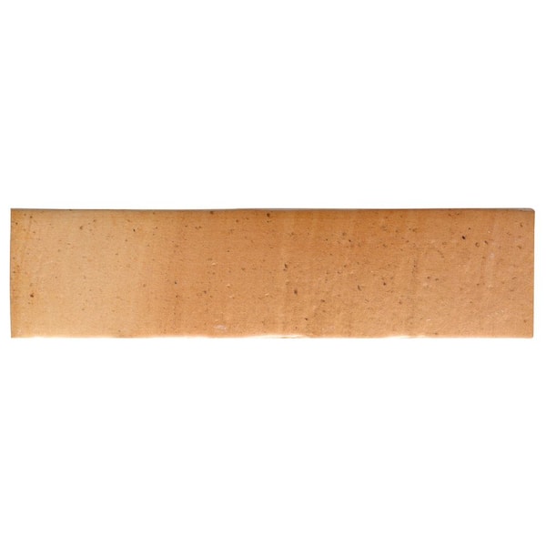Sienna Terracotta Peach 2.55 in. x 0.43 in. Matte Porcelain Floor and Wall Tile Sample