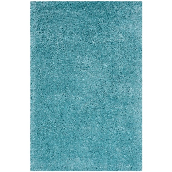 SAFAVIEH Indie Shag Turquoise 7 ft. x 9 ft. Solid Area Rug