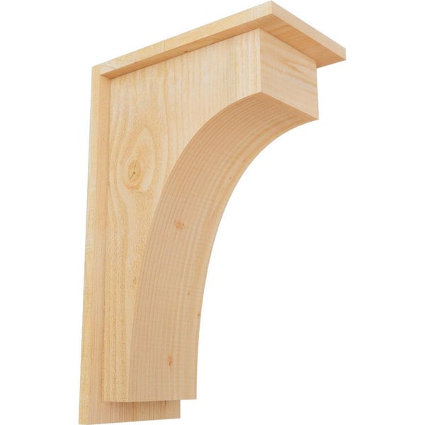 Ekena Millwork 8 in. x 14 in. x 22 in. Huntington Rough Sawn Douglas Fir Corbel with Backplate