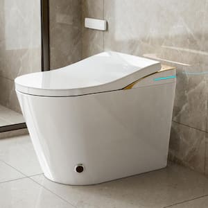 Yulika 1-Piece Bidet Toilet for Bathrooms, Toilet with Warm Water Sprayer and Dryer, Heated Bidet Seat with LED Display
