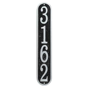 Fast and Easy Vertical House Number Plaque, Black/Silver