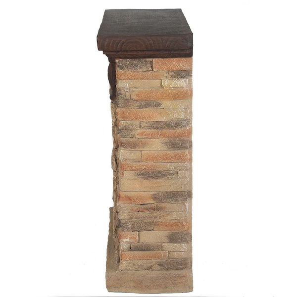 Luxenhome 31 9 In W X 35 8 In H Free Standing Electric Fireplace Heater Mantel With Remote In Polystone Brick Whif993 The Home Depot