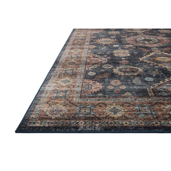 Anniston Denim/Sunset 2 ft. 3 in. x 3 ft. x 9 in. Machine Washable Accent Rug