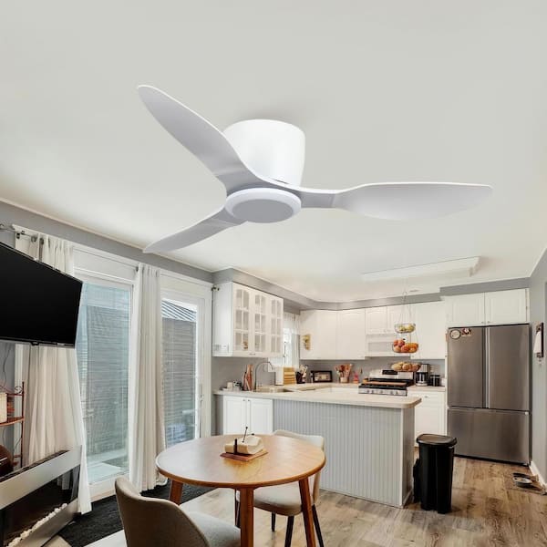 42 in. Indoor White 6 Speeds Ceiling Fan with Remote and Timer and Quiet Reversible DC Motor