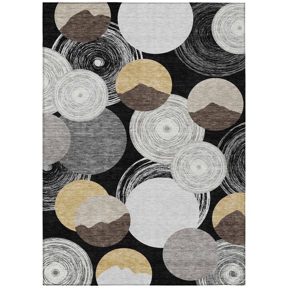 Chantille Machine Washable Indoor/Outdoor Abstract ACN2977 Black 3 ft. x 5 ft. Area Rug price history on PriceWatchPro