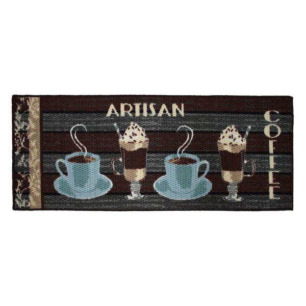 Structures Artisan Coffee 20 in. x 48 in. Textured Accent Kitchen Runner