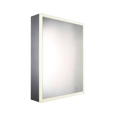 Musichaus 21-1/2 in. W x 27-1/2 in. H x 5 in. D Surface-Mount Medicine Cabinet in Anodized Aluminum