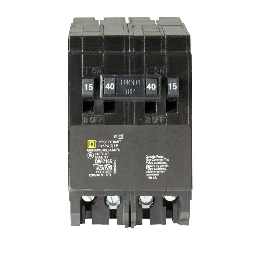 Homeline (2) 15 Amp Single-Pole (1) 40 Amp 2-Pole Quad Tandem Circuit Breaker price history on PriceWatchPro