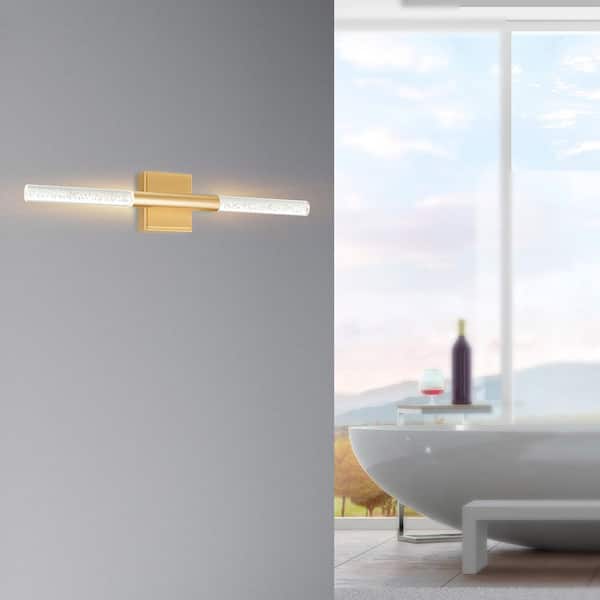 Dragonswatch 26 in. 1-Light Integrated LED Satin Gold Vanity Light